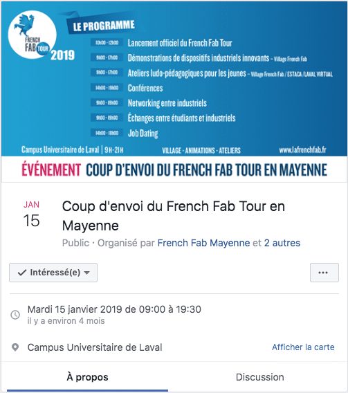 Stratégie réseaux sociaux French Fab Tour en Mayenne