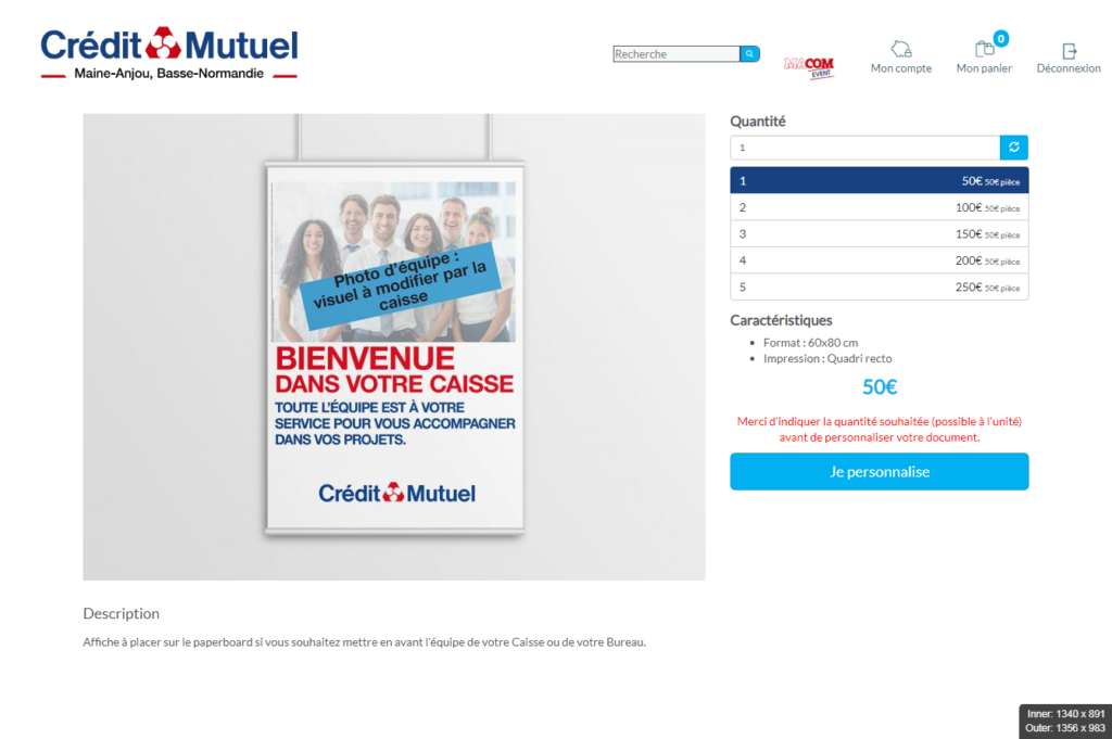Plateforme web to print Macom 4