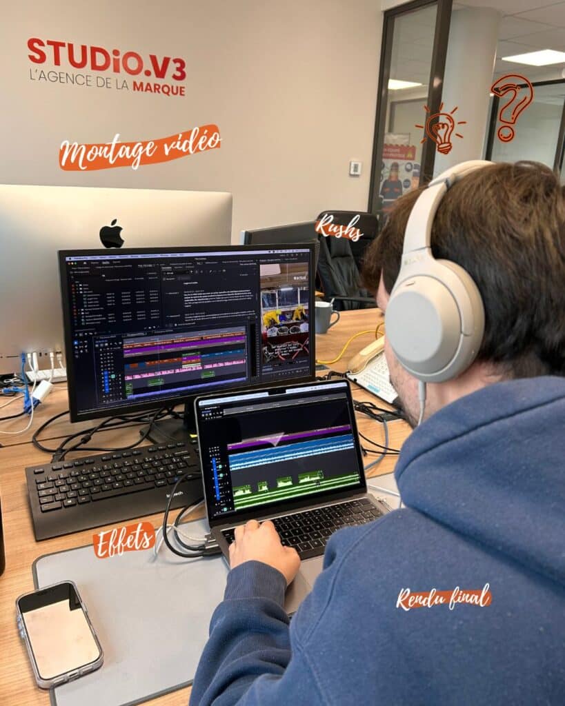 La vie d'un monteur vidéo chez studio V3 6